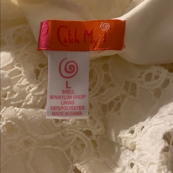 ⭐️Catch My I Ivory Lace Dress juniors L - Picture 9 of 16